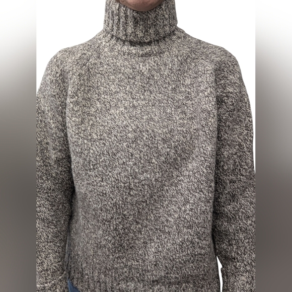 Y2K Express Wool Blend Turtleneck Sweater Gray Marled Chunky Knit Size Large - Picture 5 of 8